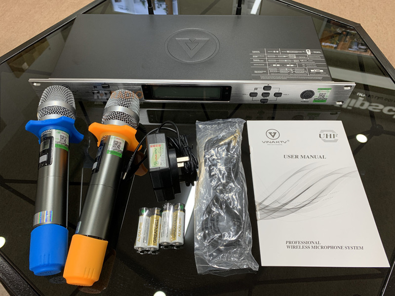 Micro không dây VinaKTV USS 1000 Plus, Dò sóng sạch, Chống hú-4