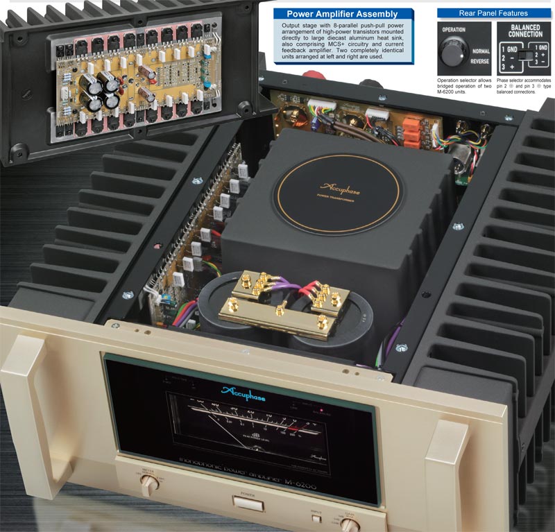 Mono Power Amply Accuphase M6200, 2 Kênh, 150W/CH (8 Ohm)-6