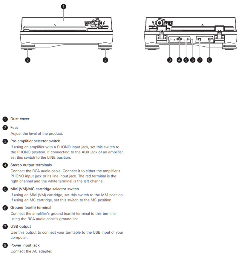 Đầu đĩa than Audio Technica AT LP5X, Hộp mực MM AT-VM95E, RCA, USB (33 1/3, 45, 78 RPM)-11