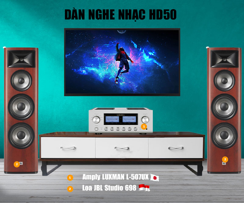 Dàn âm thanh nghe nhạc cao cấp Luxman HD50 (Luxman L507UX + JBL Studio 698)-2