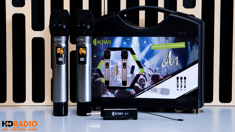 Micro không dây Kiwi A1, 2 tay mic, Kèm Pin + Sạc-3