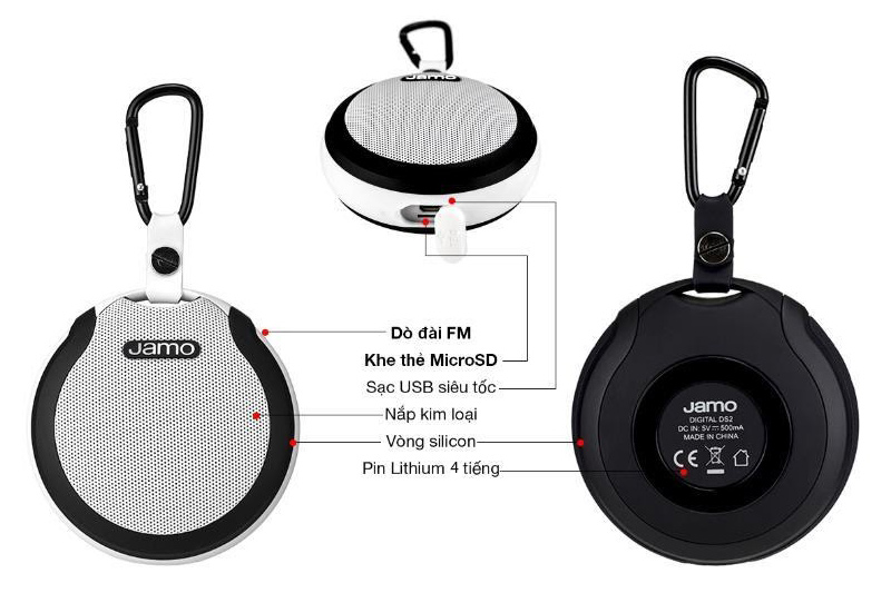 Loa Jamo DS2, 5W, Pin 4h, Kết nối Bluetooth, FM, Thẻ Nhớ SD-6