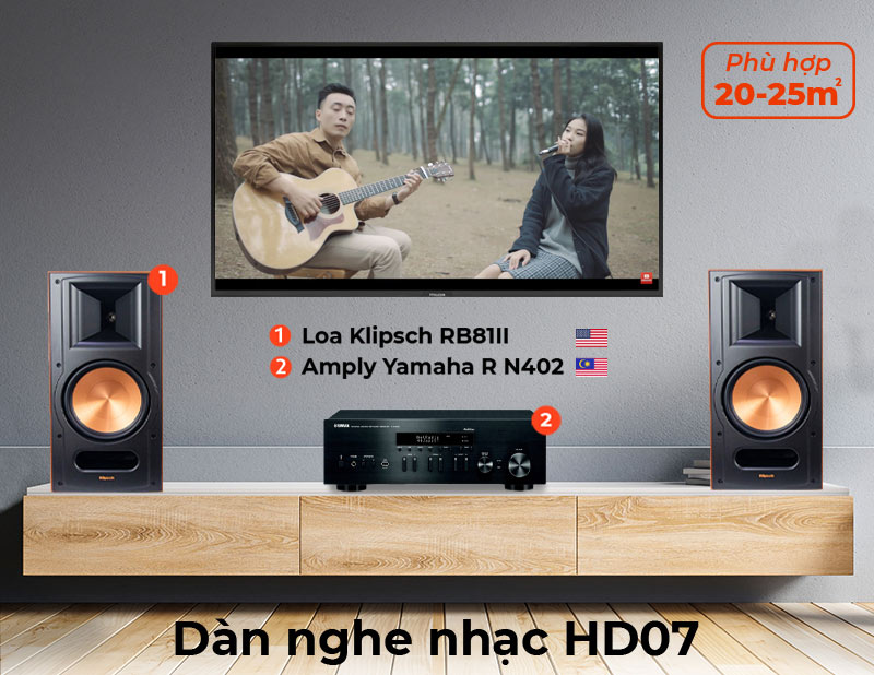 Dàn âm thanh nghe nhạc mini giá rẻ Klipsch, Yamaha HD07-1