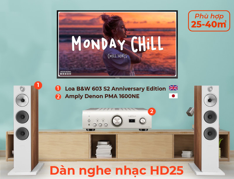 Dàn âm thanh nghe nhạc cao cấp B&W, Denon HD25-1