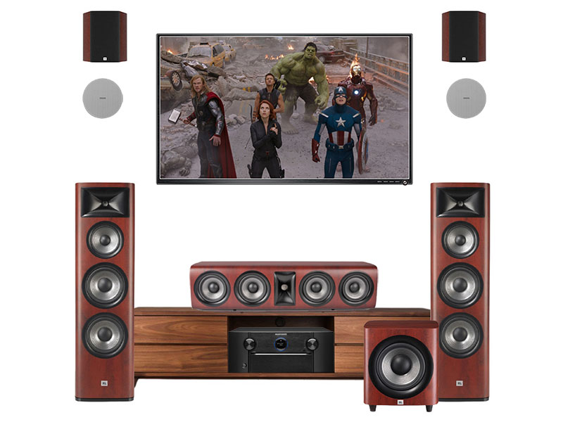 Dàn xem phim Dolby Atmos 5.1.2 Marantz, JBL DB15 (Marantz SR7015 + JBL 698 + 665C + 660P + Loa Atmos)-1