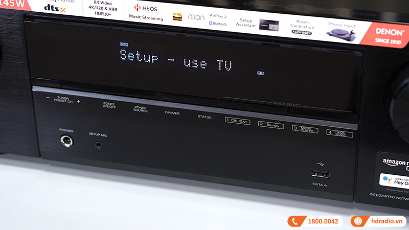 Amply Denon AVR-X1700H Chính Hãng, 8K, 7.2 Kênh, 145W/CH, Bluetooth, HDMI eARC-3
