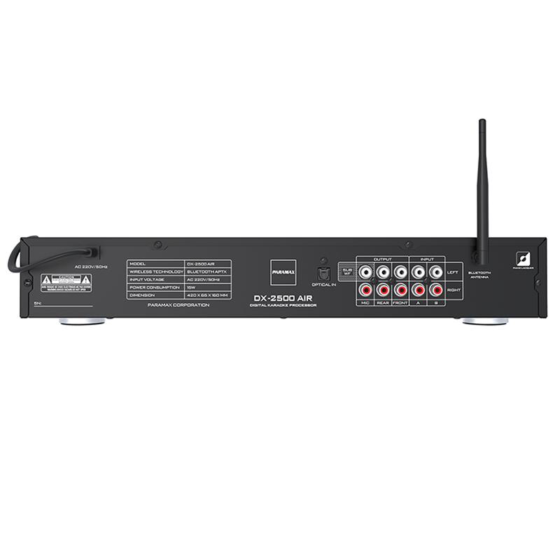 Mixer Paramax DX2500 AIR, DSP, Optical, Chống hú, Bluetooth, Echo + Reverb-3