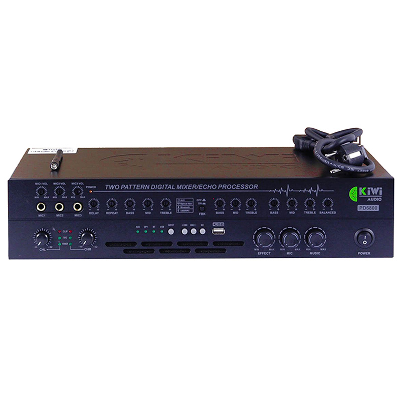 Cục Đẩy Liền Vang Cơ Kiwi PD6800, 450W x2 Kênh, Class D-1