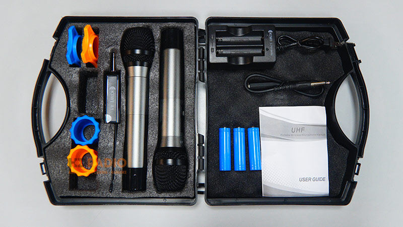 Micro không dây Kiwi A1, 2 tay mic, Kèm Pin + Sạc-10
