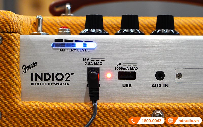 Loa Fender Indio 2 Tweed Chính Hãng, Công Suất 60W, Pin 25h, Bluetooth 4.2, AUX-8