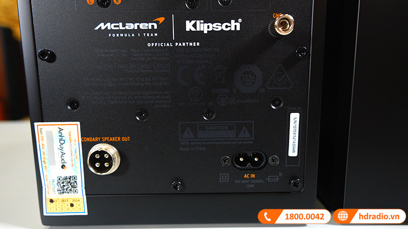 Loa Klipsch The Fives McLaren Edition, 160W, Bluetooth, AUX, RCA, Optical, USB, HDMI ARC-11