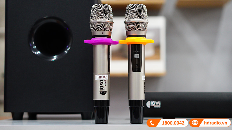 Loa Soundbar Karaoke Kiwi HK02, Kèm 2 Micro, 150W, Bluetooth 5.0, HDMI ARC-3