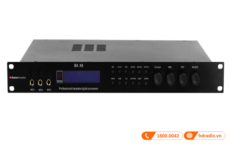 Vang số Boston BAX8, Optical, Echo + Reverb, DSP-2