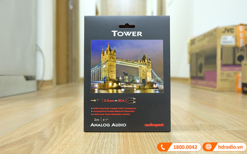 Dây Tín Hiệu Audioquest Tower (Độ dài 0,6m, 1m, 1,5m, 2m, 3m, 5m, 8m, 12m, 16m, 20m) 3.5 to AV, AV to AV-2
