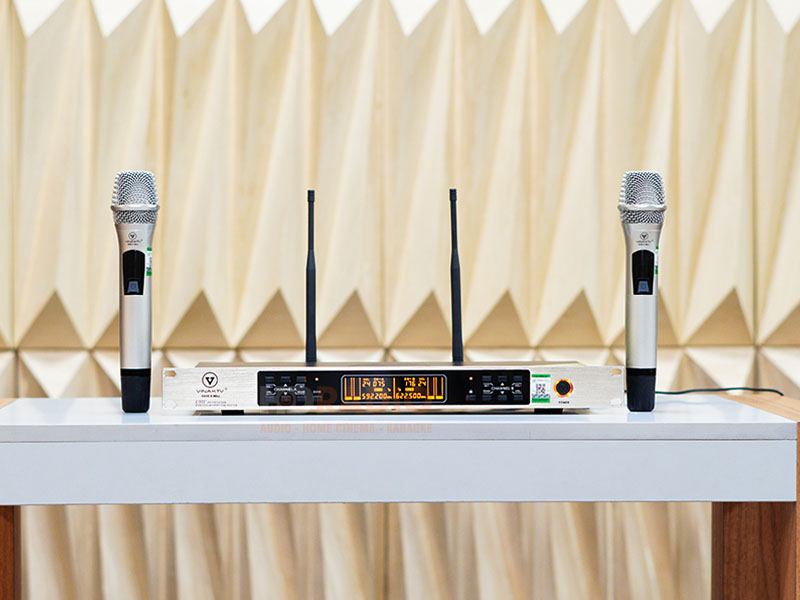 Micro không dây VinaKTV S600X Max, Cảm biến tự ngắt, Chống hú, Echo-2