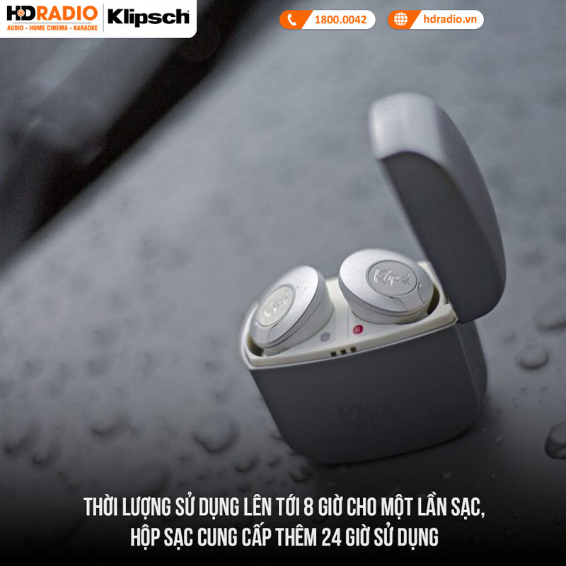 Tai Nghe Klipsch T5 II True Wireless (Không Dây, Pin 8 Giờ, IP67, Bluetooth 5.0)-1