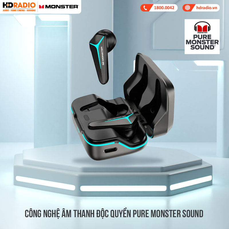 Tai Nghe Monster Mission V1 TWS (Không Dây, Pin 5 Giờ, IPX5, Bluetooth 5.0)-2