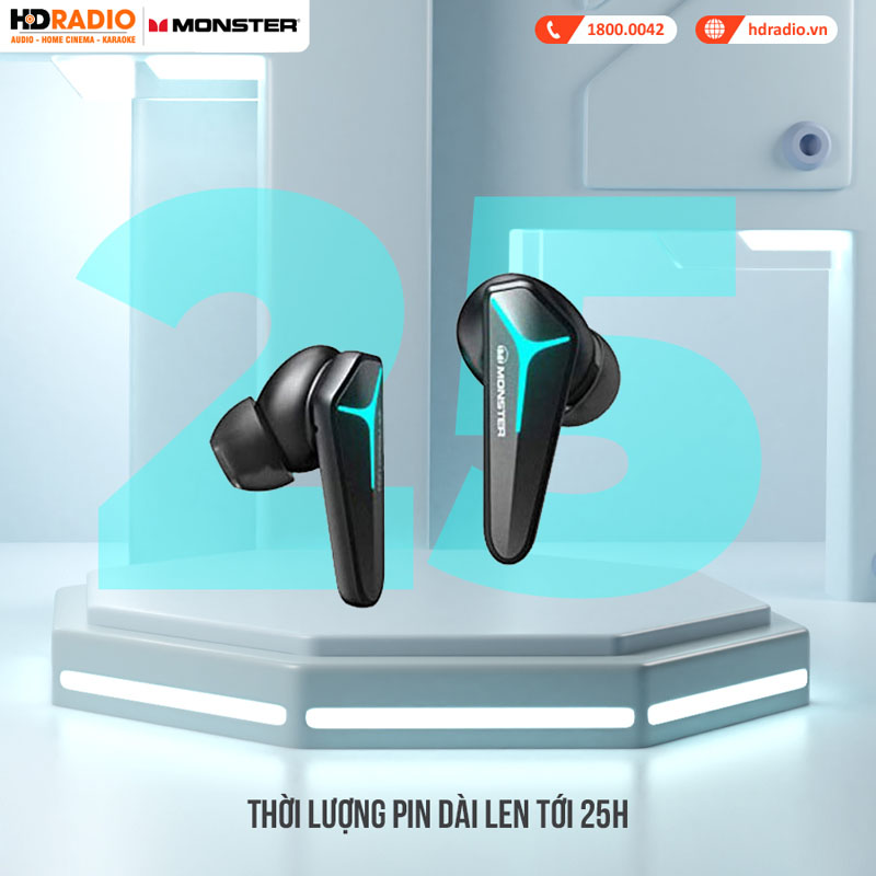 Tai Nghe Monster Mission V1 TWS (Không Dây, Pin 5 Giờ, IPX5, Bluetooth 5.0)-4