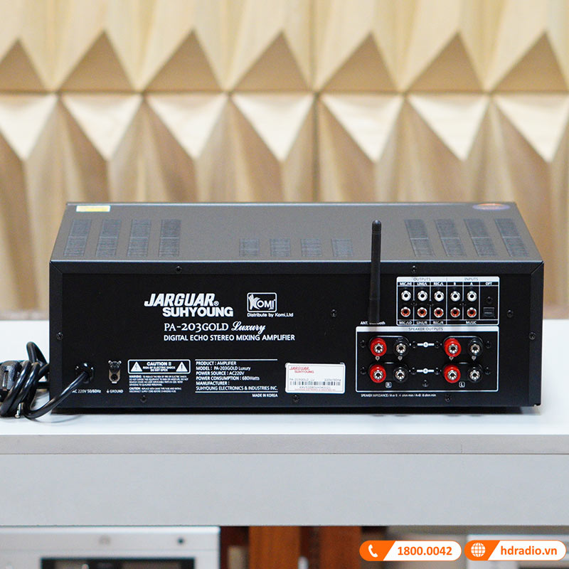 Amply Jarguar Suhyoung 203 Gold Luxury (600W/2 Kênh, Bluetooth, Optical, FBX, 12Kg)-10