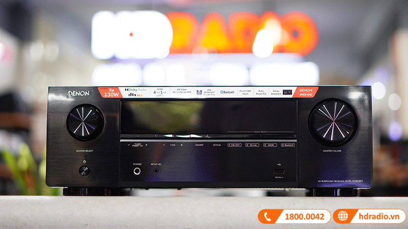 Amply Denon AVR-X580BT (5.2 kênh, 70W/CH, 8K, Bluetooth, HDMI eARC, USB)-1
