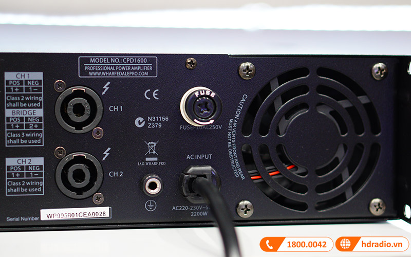 Cục công suất Wharfedale CPD1600, 400W x 2 Kênh-9