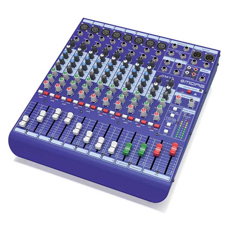 Bàn mixer Midas DM12, 12 kênh, EQ 3-band với điều khiển Mid Freq-3