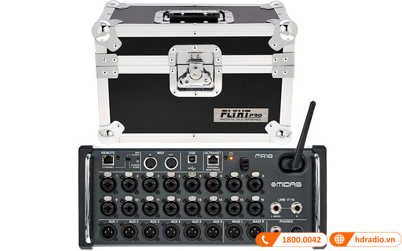 Bộ Mixer Midas MR 18 + Flyht Case Bundle-4