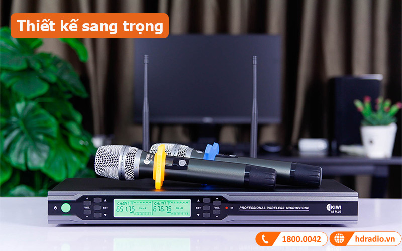 Micro không dây Kiwi A5 Plus, Dò sóng sạch, Khóa phím-3