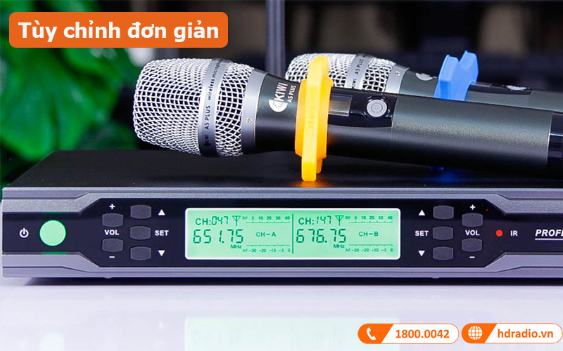 Micro không dây Kiwi A5 Plus, Dò sóng sạch, Khóa phím-5