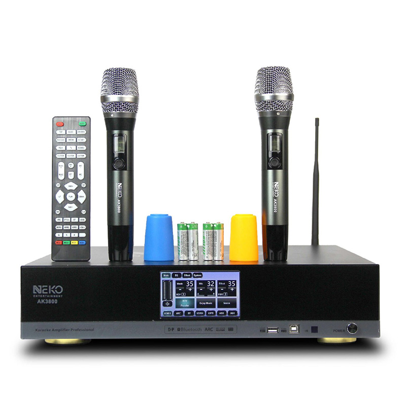 Cục Đẩy Liền Vang Micro Neko AK3800, 700W x2 kênh, Cảm ứng, Bluetooth, Quang-1