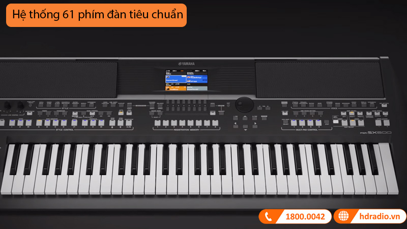 Đàn Organ Yamaha PSR SX600, 61 phím, 850 Tiếng nhạc, 43 Bộ Trống/SFX, 480 Tiếng nhạc XG, Unison Accent-7