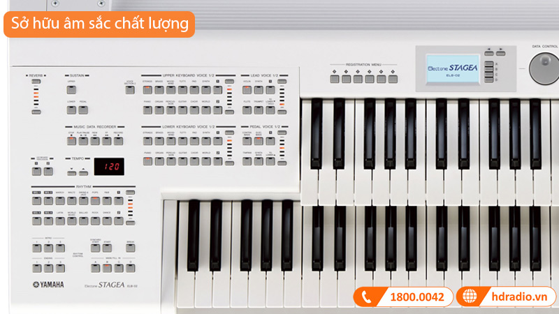 Bộ Đàn Electone Yamaha ELB-02, Electronic Organ 2 Tầng, Bàn Phím FSB, 540 Âm Sắc, 368 Giai Điệu, Có Chức Năng Ghi, Tích Hợp Loa-12