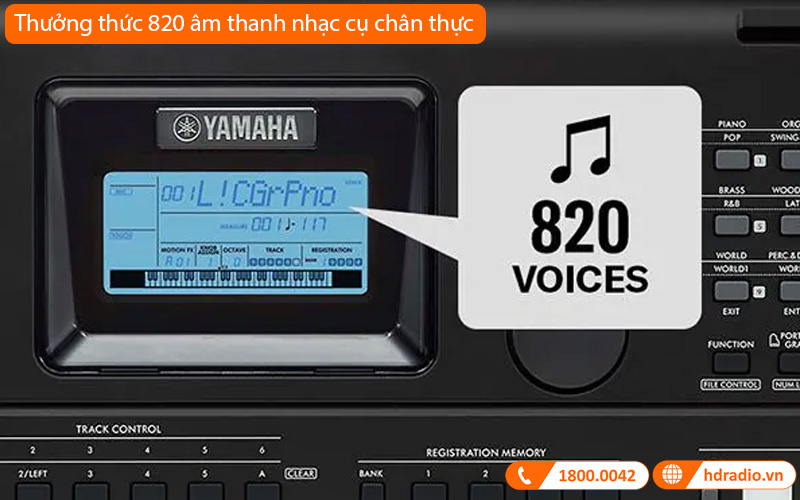 Đàn Organ Yamaha PSR EW425, 76 phím, 64 âm Polyphony, 820 âm sắc, AWM Stereo-10