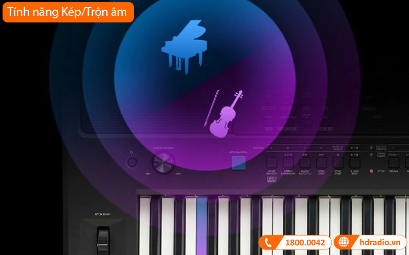 Đàn Organ Yamaha PSR EW425, 76 phím, 64 âm Polyphony, 820 âm sắc, AWM Stereo-22