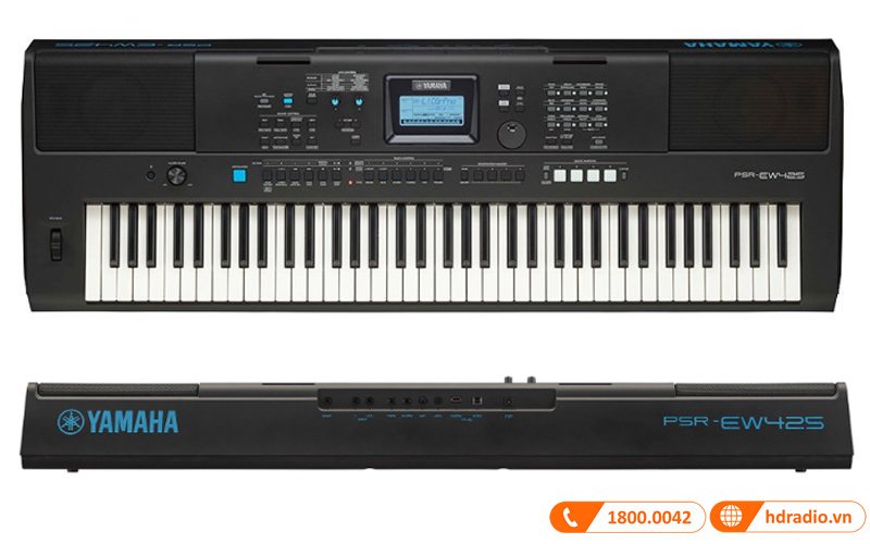 Đàn Organ Yamaha PSR EW425, 76 phím, 64 âm Polyphony, 820 âm sắc, AWM Stereo-28