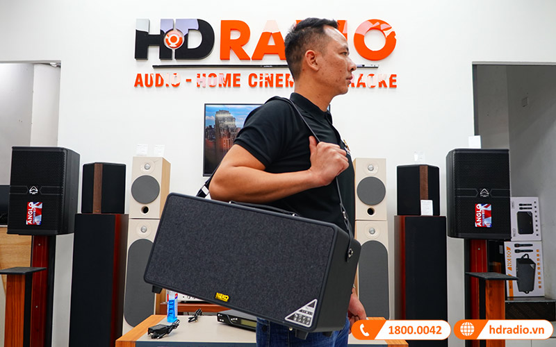 Loa Neko NK800, Bass 16.5cm, công Suất 120W, Pin 6-7h, Kèm 2 Tay Mic (có sẵn pin cho mic và có thể sạc lại)-23