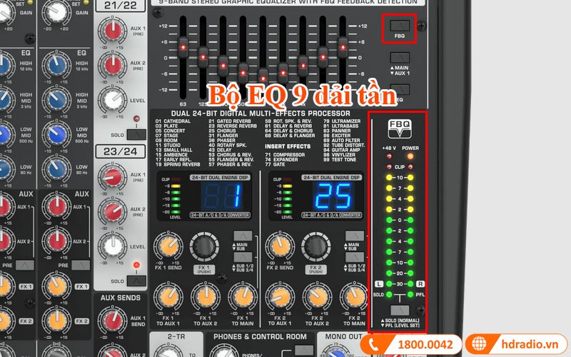 Bàn mixer Behringer SX2442FX 24 Inputs, 4 Bus-5
