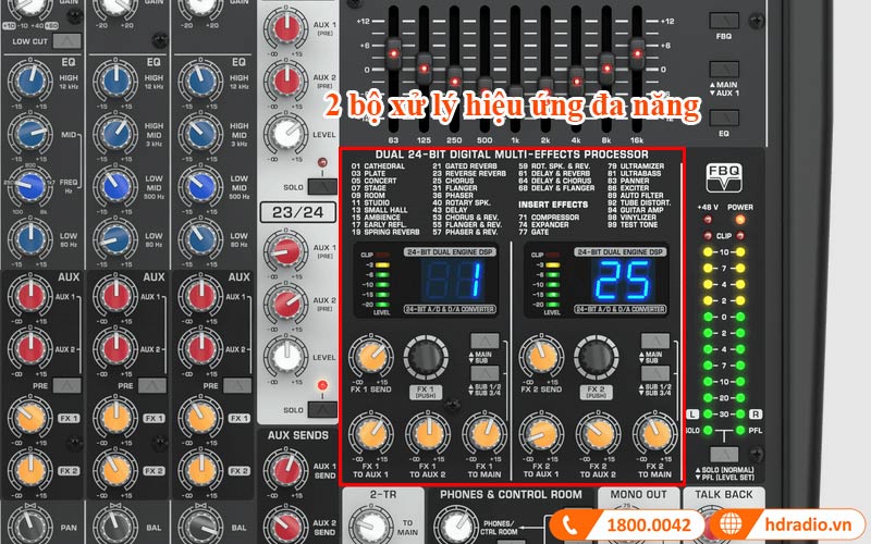 Bàn mixer Behringer SX2442FX 24 Inputs, 4 Bus-7