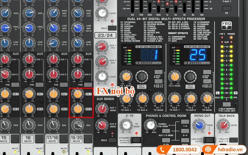 Bàn mixer Behringer SX2442FX 24 Inputs, 4 Bus-8