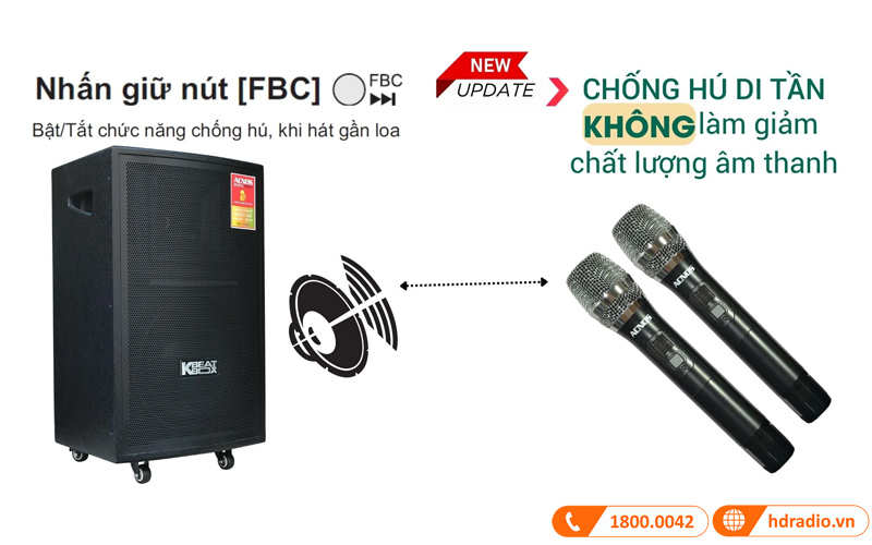 Loa Acnos CB31, Bass 30cm, Công suất PMPO 1000W, kèm 2 tay mic-5