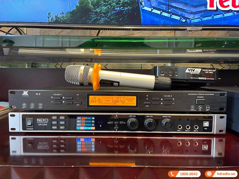 Dàn Karaoke cao cấp HDR45 (Wharfedale Wh12, Công suất, Neko DK1000, Micro JKaudio B9)-7