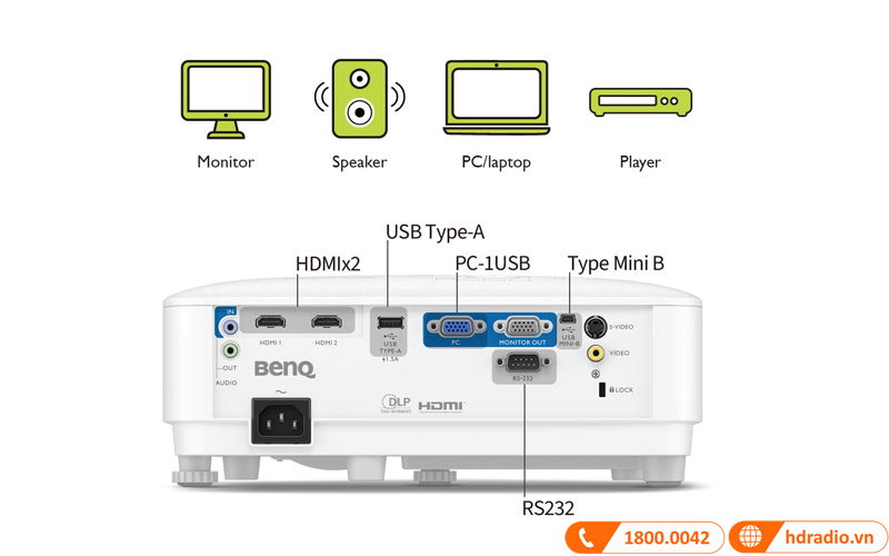 Máy chiếu BenQ MS560, 4000 ANSI Lumens, SVGA-9