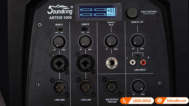 Loa Soundking Artos 1000, công suất 300W, mixer 4 kênh, bluetooth-10