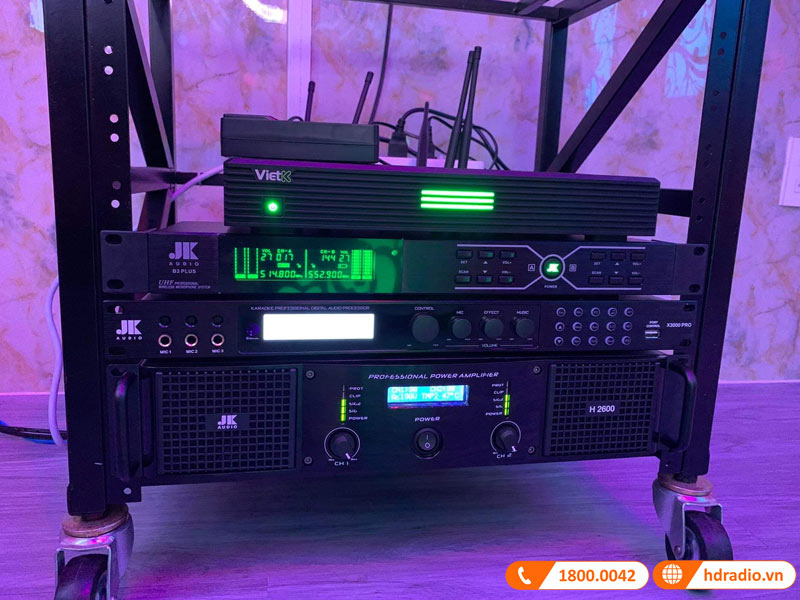 Dàn karaoke Wharfedale HK26 (Wharfedale 5090, Công suất, Vang số, Micro Không dây)-9