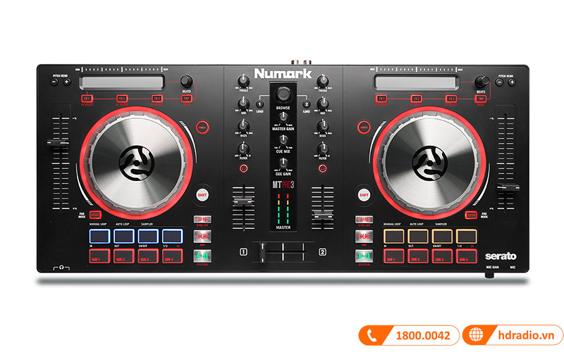 Numark Mixtrack Pro 3, Kết nối máy tính/MAC, Serato DJ, 1,9 kg, Mới-3