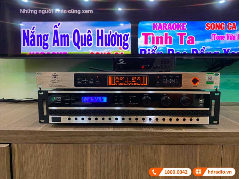 Micro không dây VinaKTV S600X Max, Cảm biến tự ngắt, Chống hú, Echo-13