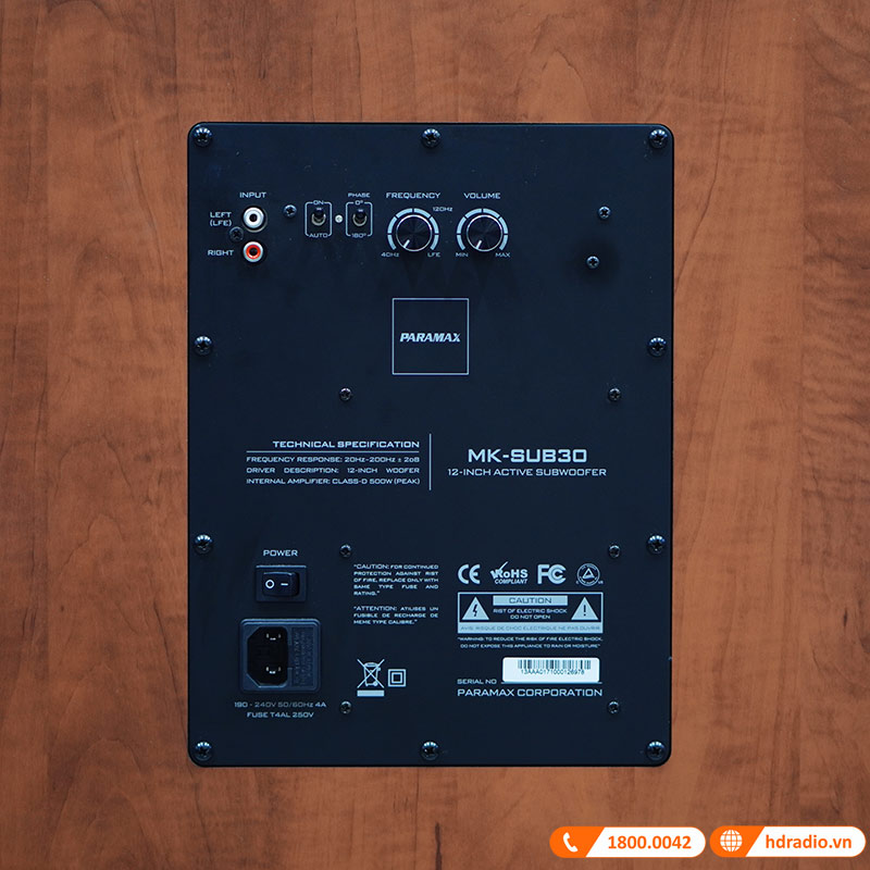Loa Sub Paramax MK Sub30, Công Suất 500W, Bass 30cm-9