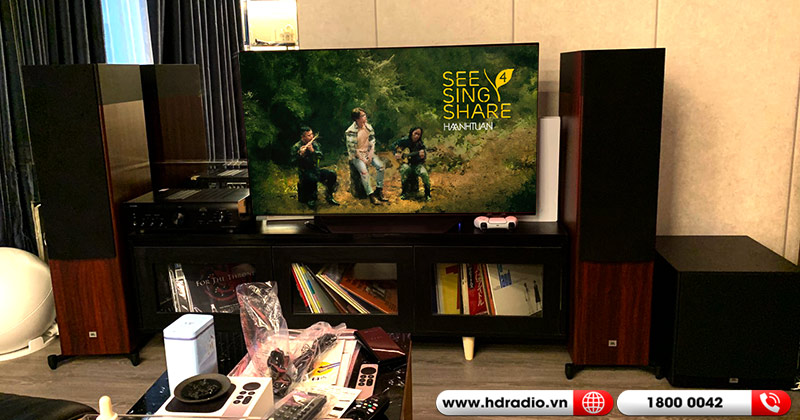 Lắp Dàn nghe nhạc DENON, JBL cực hay cho anh Cường ở Tây Hồ (JBL Stage A190 + Denon PMA800Ne + Sub JBL STAGE A120p)