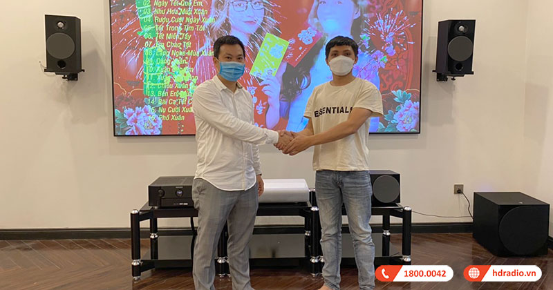 Lắp đặt hệ thống Xem Phim, Nghe nhạc cao cấp trị giá hơn 200 triệu cho anh Hưng ở Văn Giang, Hưng Yên (Samsung LSP7T, Grandview PE-L120 DY5, Focal Chora 806 BLK, Surround BLK, Center BLK, 600P, Piega 5.25)