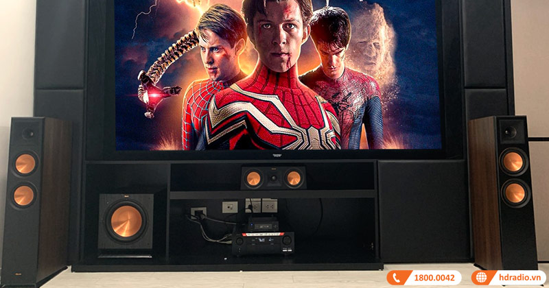 Hoàn thiện phòng giải trí có giá hơn 150 triệu cho anh Khánh ở quận Cầu Giấy - Hà Nội (Klipsch RP6000F, RP500C, RP402S, SPL120, JBL SP6CII, AVC X4700H, HD Pro Vision 4K Solo, Optoma UHD50X)